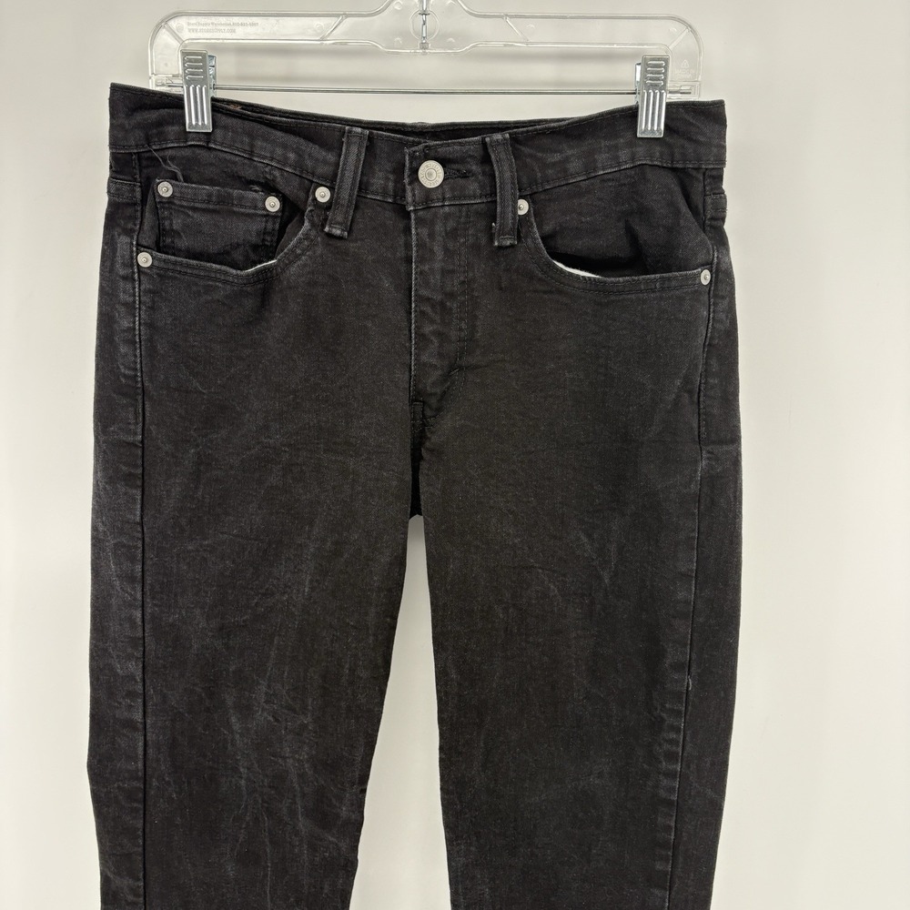 Levi's 514 Jeans Mens (31x30) Black Dark Wash Straight Denim Stretch 5 Pocket - Picture 2 of 10